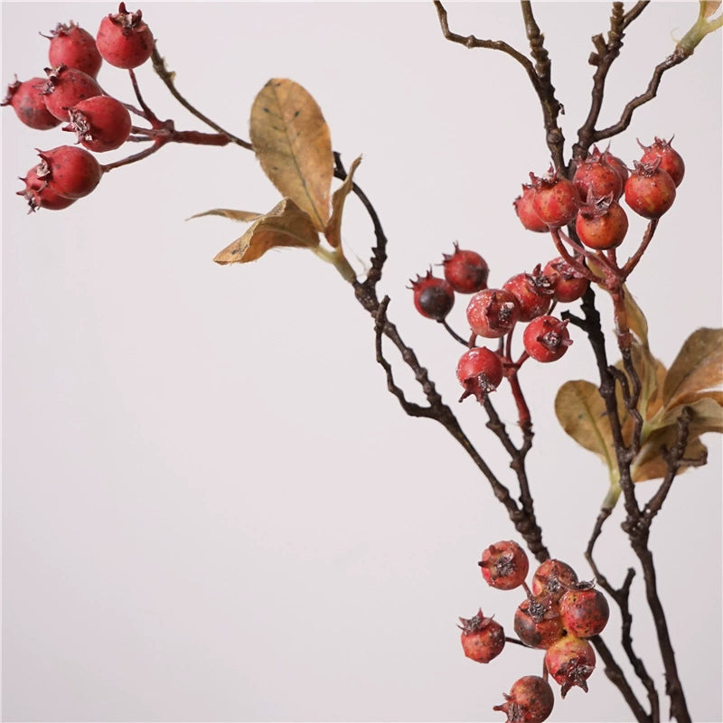 Faux Dried Berry Stem, 37" Tall Sculptural Branch, Realistic Berries for Vase Filler, Minimalist Home Decor, Nordic Wedding Floral