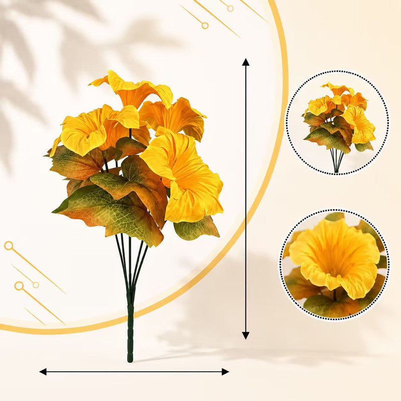 Lifelike Autumn Morning Glory Bush, 12" Faux Flowers, 5 Stems for DIY Wedding Bouquets, Centerpieces, Home & Holiday Decor, Muted Tones