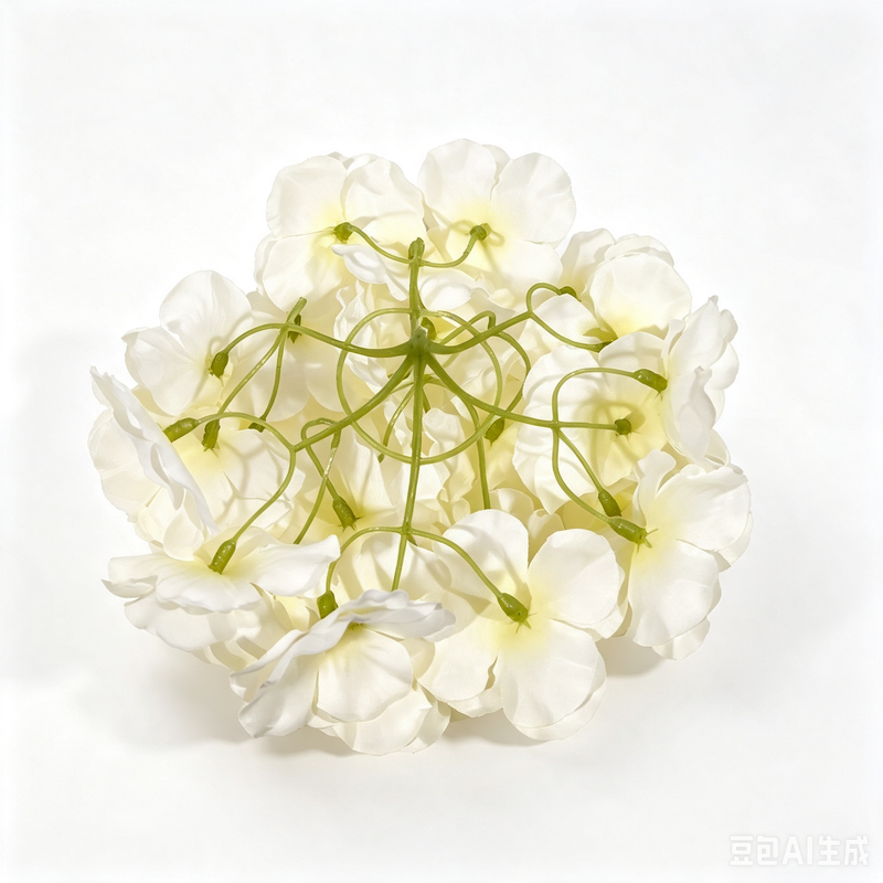 10pcs 7" Dreamy White Hydrangea Heads, Large Realistic Silk Flowers with Stems for DIY Wedding Bouquets, Centerpieces & Home Decor