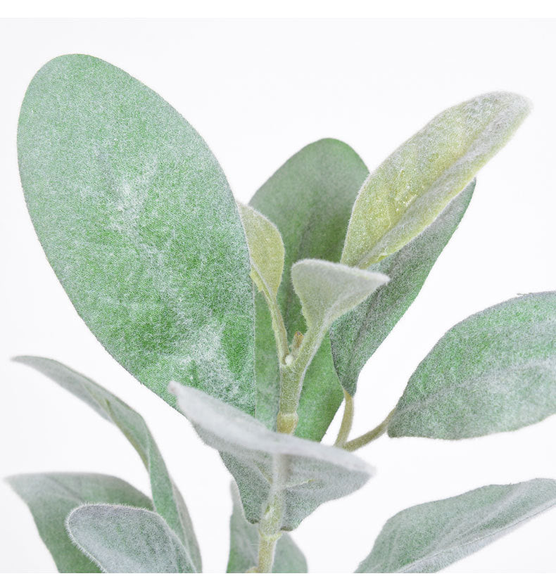 Pack of 12 Pcs Bulk Lambs Ear Stems, 28" or 15" Flocked Sage Greenery, Realistic Velvety Faux Leaves for DIY Wedding Bouquets, Wreaths & Home Decor