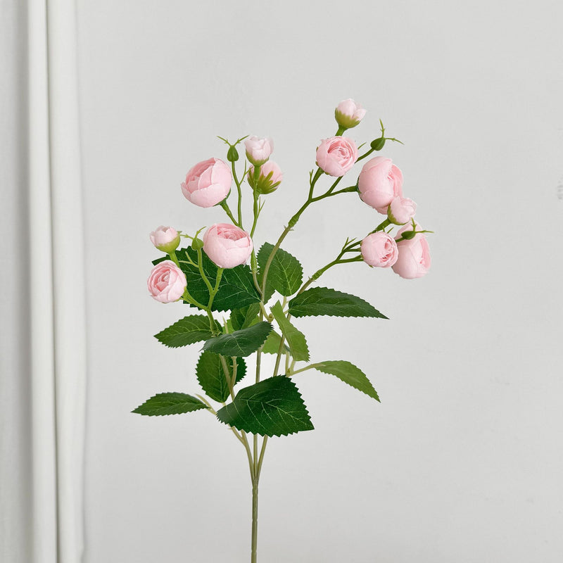 12-Head Artificial Camellia Buds, 18" Realistic Faux Flowers, Lifelike Floral Bunch for DIY Wedding Bouquets, Centerpieces & Home Decor