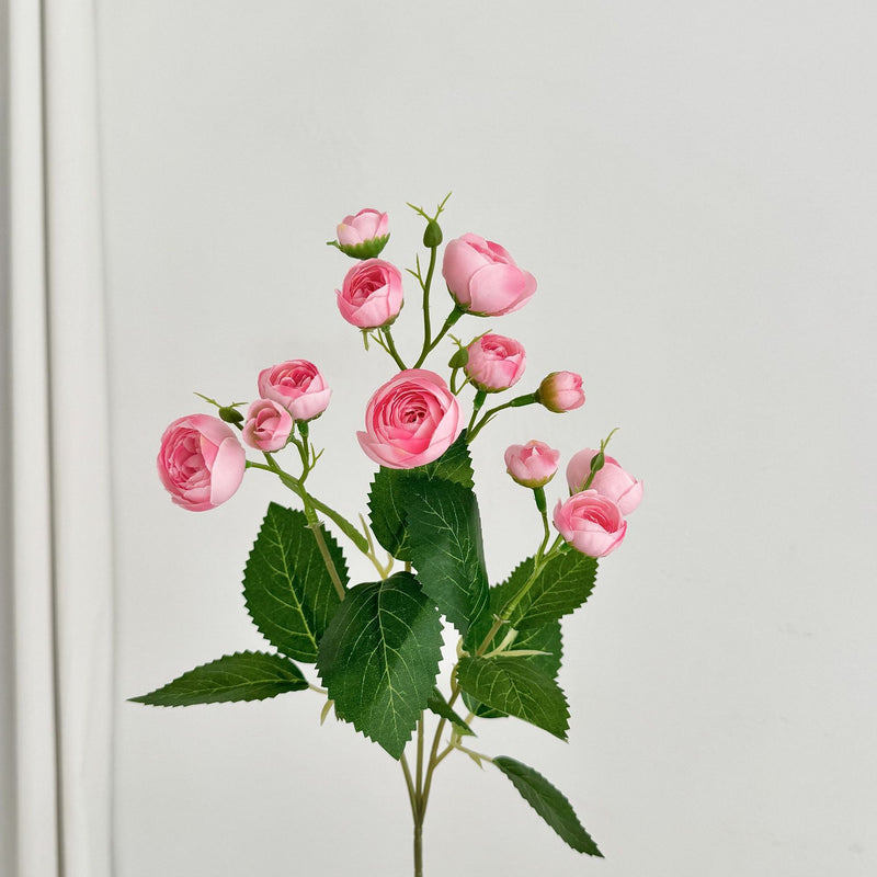 12-Head Artificial Camellia Buds, 18" Realistic Faux Flowers, Lifelike Floral Bunch for DIY Wedding Bouquets, Centerpieces & Home Decor
