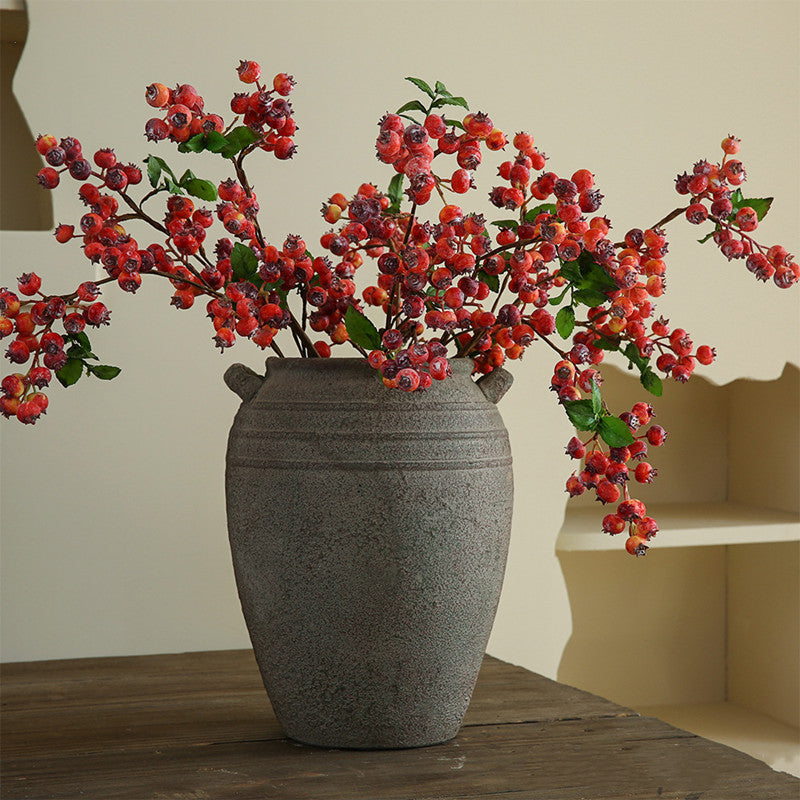 21" Realistic Faux Blueberry Stem, Lifelike Artificial Berry Branch for Vase, Wedding Bouquet, DIY Floral Arrangements, Farmhouse Home Decor