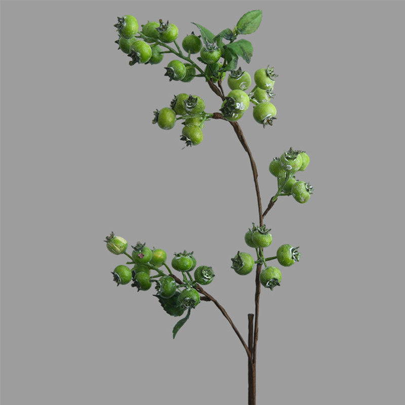 21" Realistic Faux Blueberry Stem, Lifelike Artificial Berry Branch for Vase, Wedding Bouquet, DIY Floral Arrangements, Farmhouse Home Decor