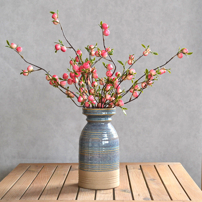 Artificial Mini Crabapple Berry Branch, 28" Realistic Touch, Perfect for Home Decor, Wedding Arrangements, Holiday Decorations