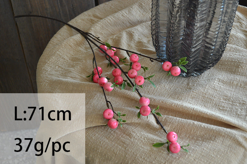 Artificial Mini Crabapple Berry Branch, 28" Realistic Touch, Perfect for Home Decor, Wedding Arrangements, Holiday Decorations