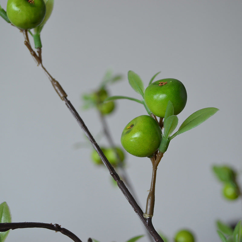 Artificial Mini Crabapple Berry Branch, 28" Realistic Touch, Perfect for Home Decor, Wedding Arrangements, Holiday Decorations