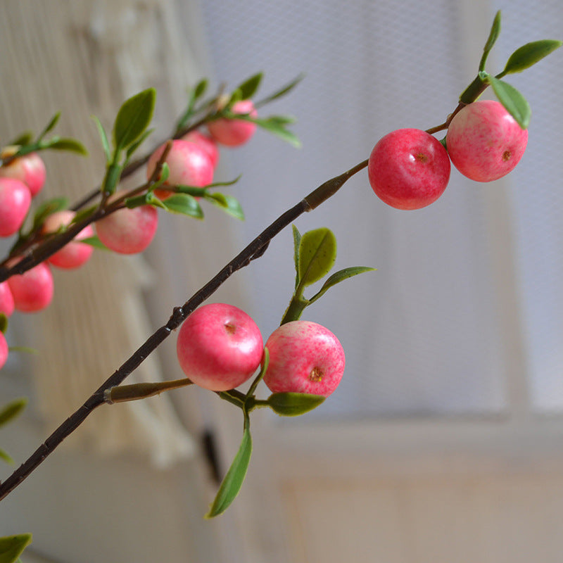 Artificial Mini Crabapple Berry Branch, 28" Realistic Touch, Perfect for Home Decor, Wedding Arrangements, Holiday Decorations