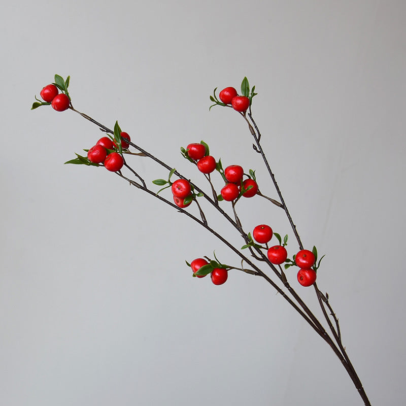 Artificial Mini Crabapple Berry Branch, 28" Realistic Touch, Perfect for Home Decor, Wedding Arrangements, Holiday Decorations