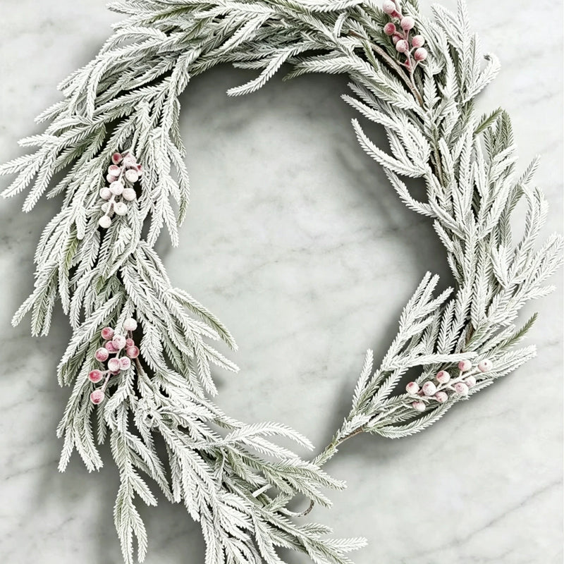 Real-Touch Snowflake Vine Garland, 71" Soft PVC Christmas Decoration, Perfect for Home Decor, Weddings, and Holiday Settings
