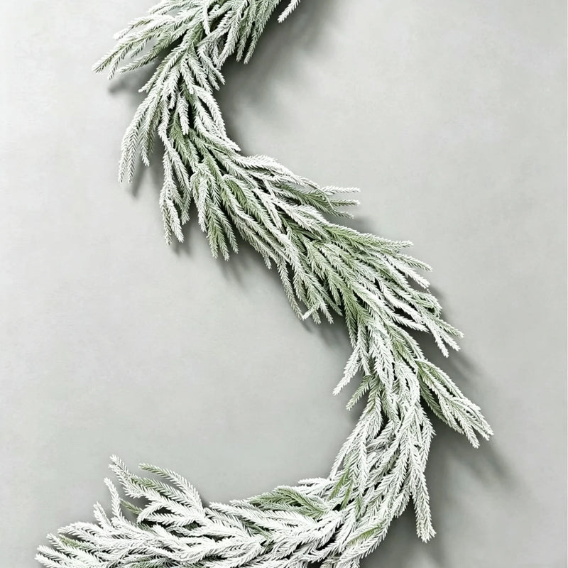 Real-Touch Snowflake Vine Garland, 71" Soft PVC Christmas Decoration, Perfect for Home Decor, Weddings, and Holiday Settings