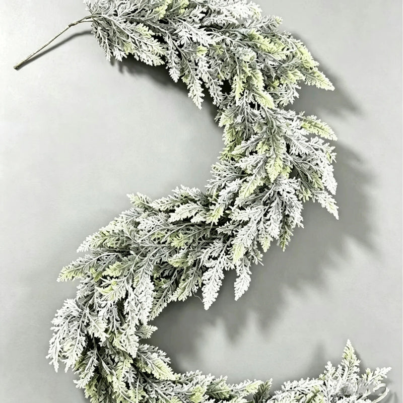 Real-Touch Snowflake Vine Garland, 71" Soft PVC Christmas Decoration, Perfect for Home Decor, Weddings, and Holiday Settings