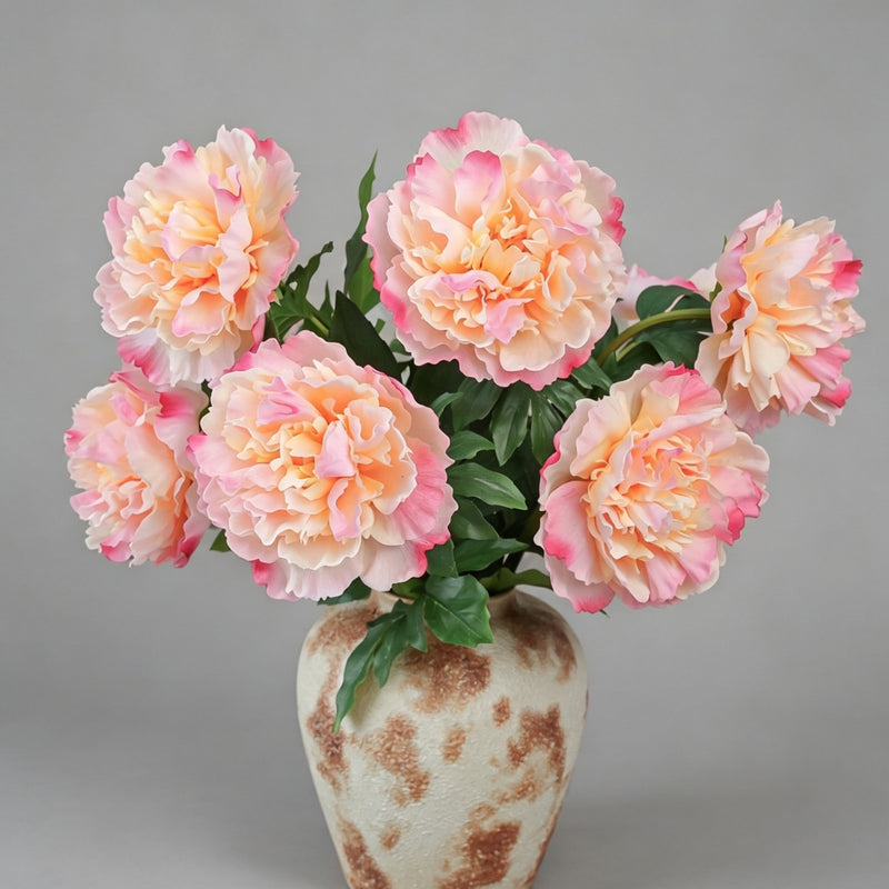 20.5" Real-Touch Peony Arrangement, Lifelike Faux Floral for Home Decor, Weddings, Events, Elegant Centerpiece