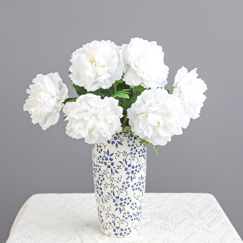 20.5" Real-Touch Peony Arrangement, Lifelike Faux Floral for Home Decor, Weddings, Events, Elegant Centerpiece