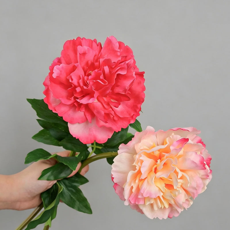 20.5" Real-Touch Peony Arrangement, Lifelike Faux Floral for Home Decor, Weddings, Events, Elegant Centerpiece