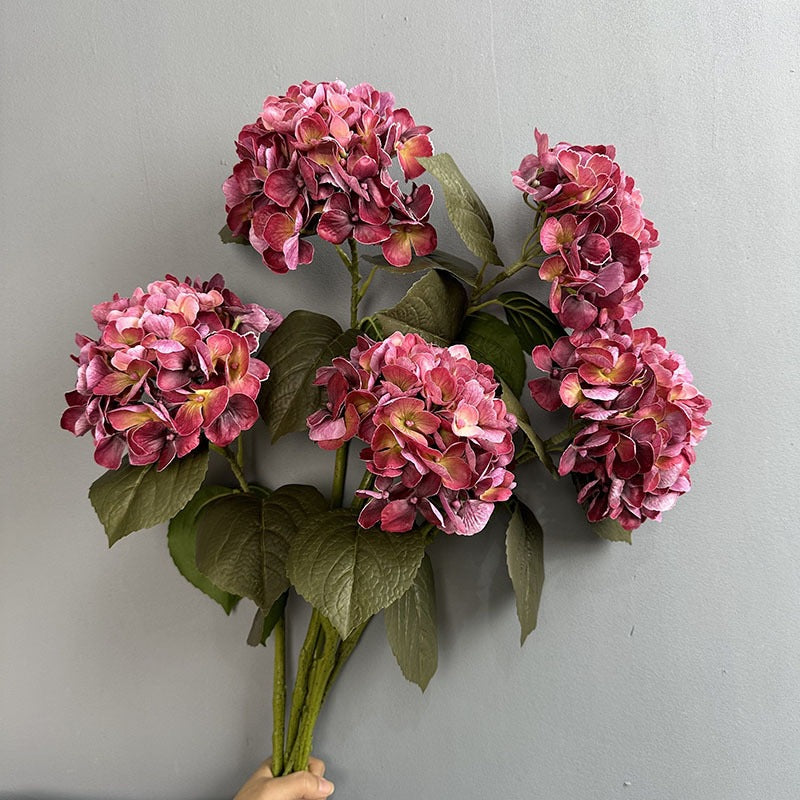 Real Touch Hydrangea Faux Flowers 24" Moisture-Enhanced, Elegant Home Decor & Wedding Accents, Perfect for DIY Projects, Floral Arrangements, and Seasonal Decorations