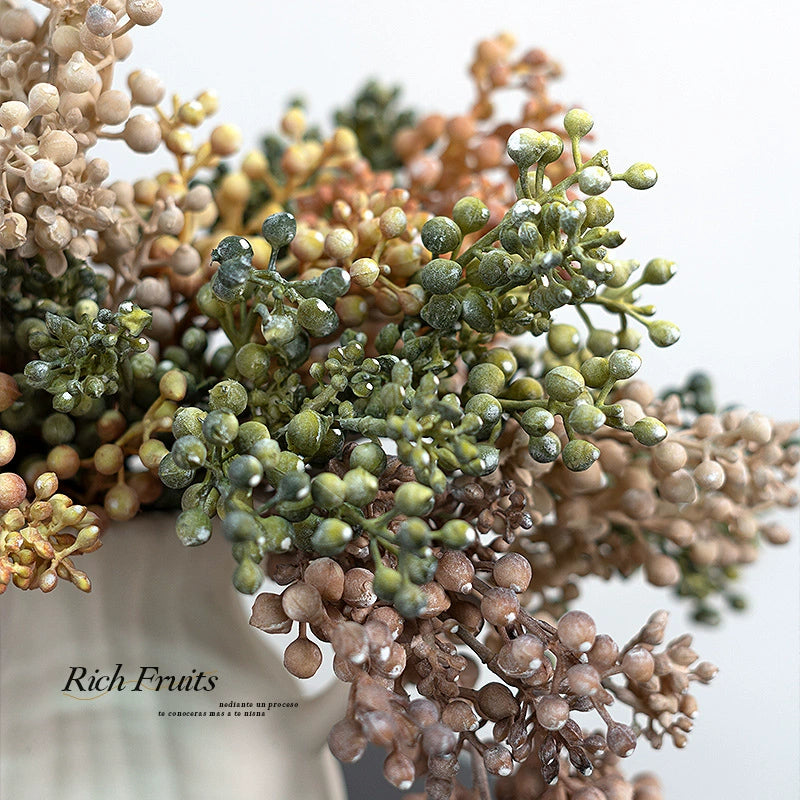 13.8" Artificial Fruit Arrangement - Realistic Faux Flowers in Green, Orange, Pink, White, Brown - Perfect for Home Decor, Weddings, Events, and Seasonal Decorations