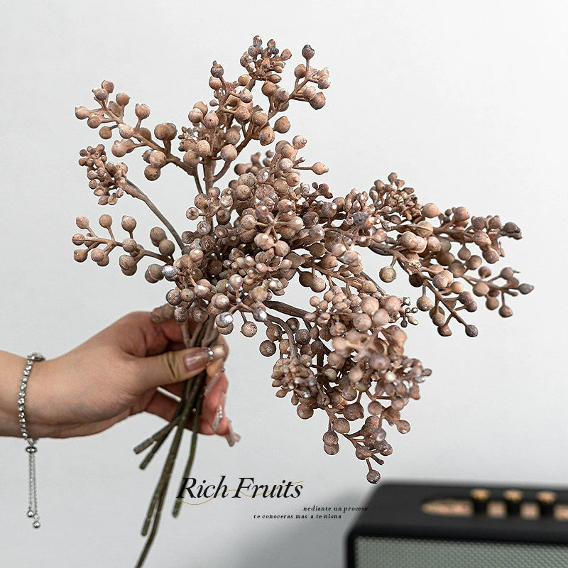13.8" Artificial Fruit Arrangement - Realistic Faux Flowers in Green, Orange, Pink, White, Brown - Perfect for Home Decor, Weddings, Events, and Seasonal Decorations