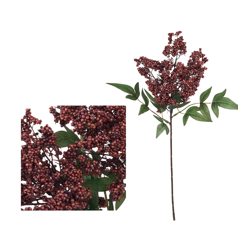 8-Pack Faux Berry Stems, 16" Lifelike Berry Spray for Vase, Realistic Artificial Branches for DIY Wedding Bouquets, Home Decor, Holiday Centerpiece, Farmhouse Mantel