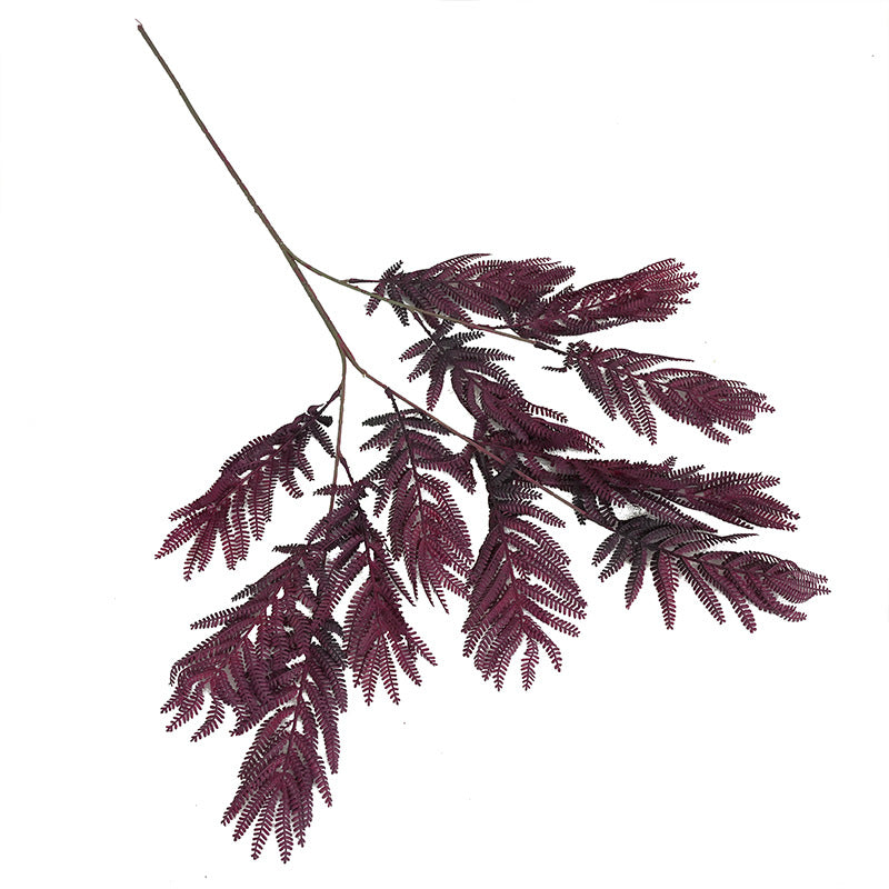 2-Pack 39" Moody Plum Faux Mimosa Branch, Tall Stems, Lifelike Autumn Leaf Spray for Vase, DIY Wedding & Seasonal Home Decor
