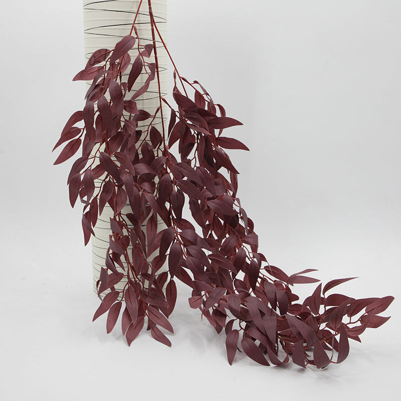 2-Pack 39" Weeping Plum Willow Stems | Realistic Artificial Hanging Leaves for Wedding Arch, Fall Mantel & Home Decor