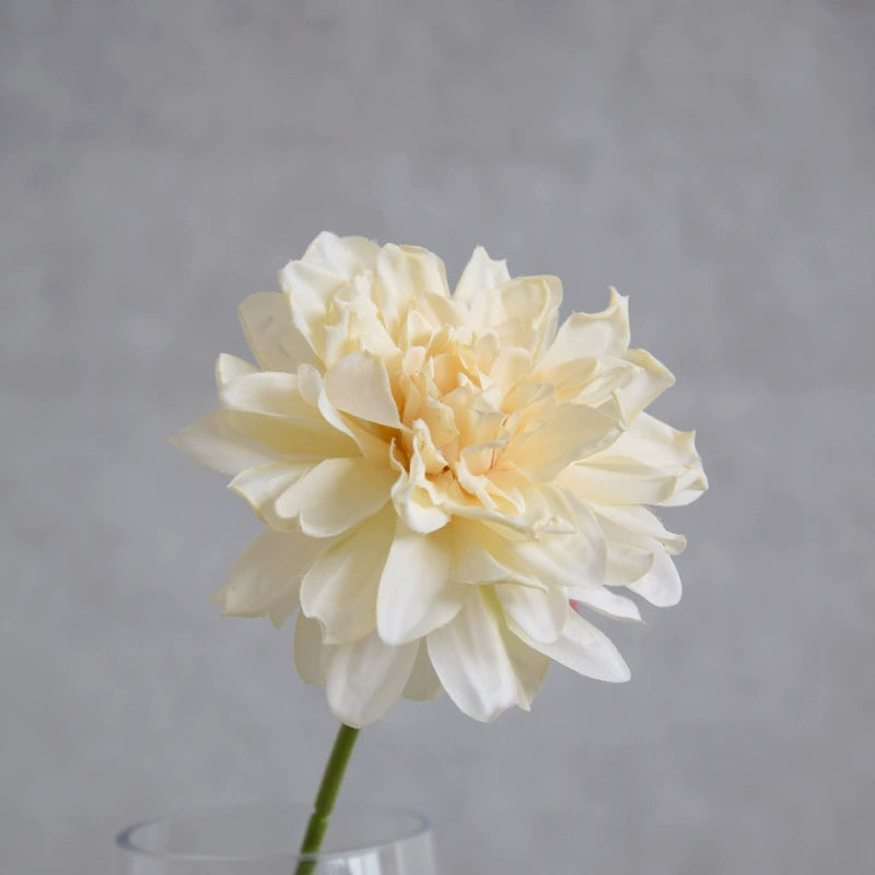 Artisan Toasted-Edge Dahlia Stem, 12" Realistic Faux Flower, Single Stem for DIY Wedding Bouquets, Centerpieces, Home Decor Vase Filler