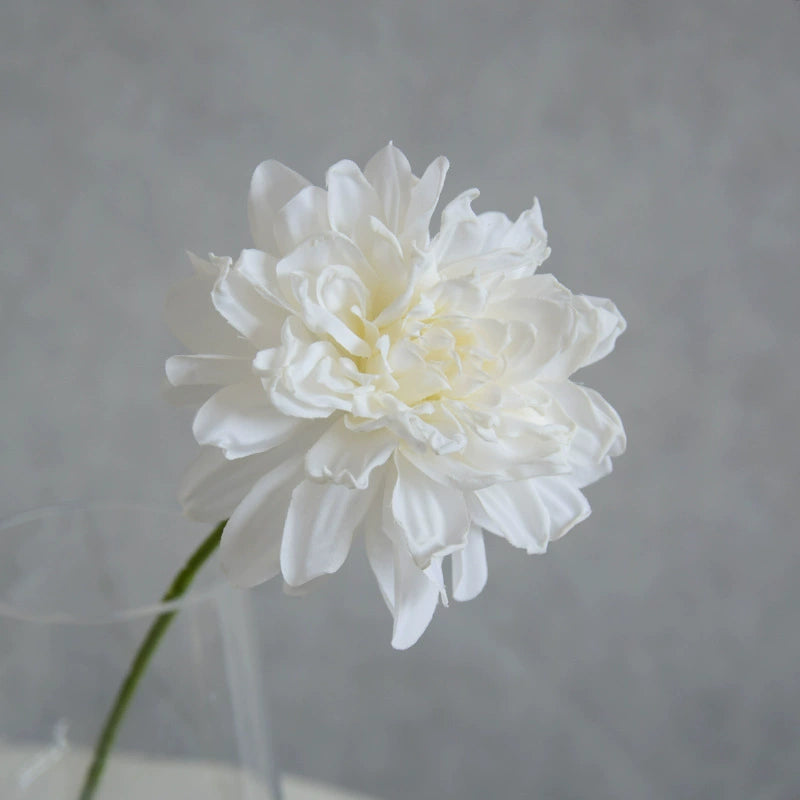 Artisan Toasted-Edge Dahlia Stem, 12" Realistic Faux Flower, Single Stem for DIY Wedding Bouquets, Centerpieces, Home Decor Vase Filler