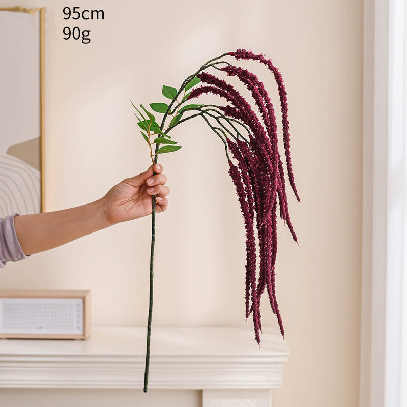 Long Cascading Faux Amaranthus, 37" Realistic Trailing Lover's Tears Stem, Artificial Hanging Plant for Wedding Arch, Ceiling Decor, Home Greenery