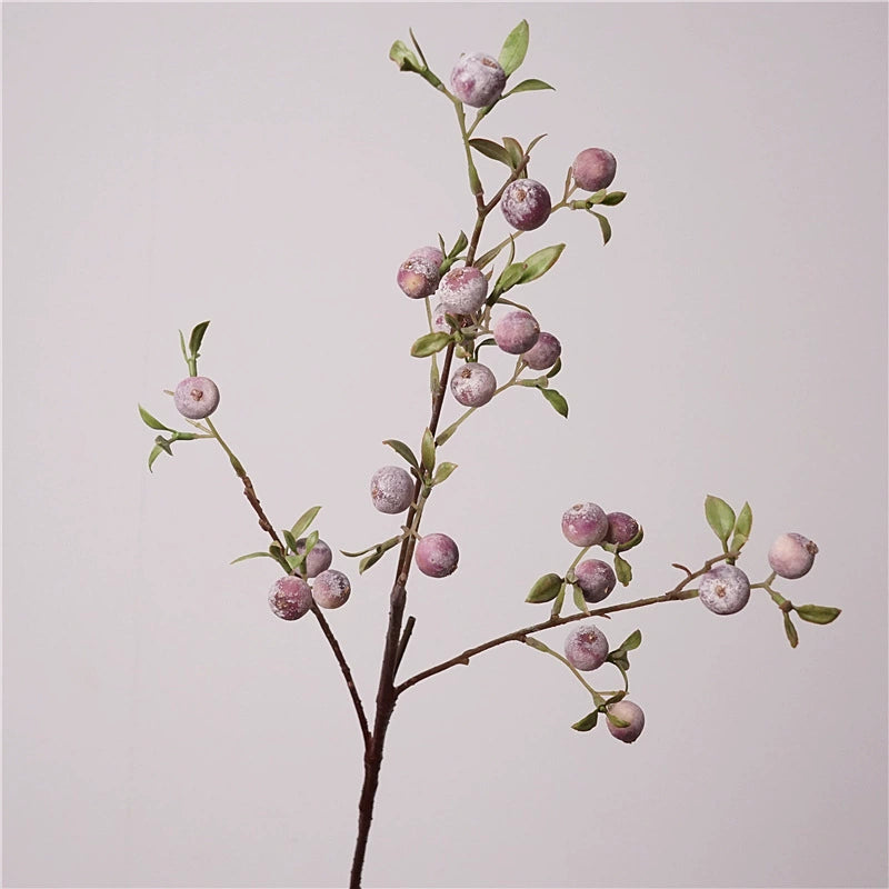Whimsical Frosted Apple Branch, 28" Long Stem, Realistic Faux Fruit Spray for Vase Filler, DIY Wedding Decor, Home & Holiday Arrangements
