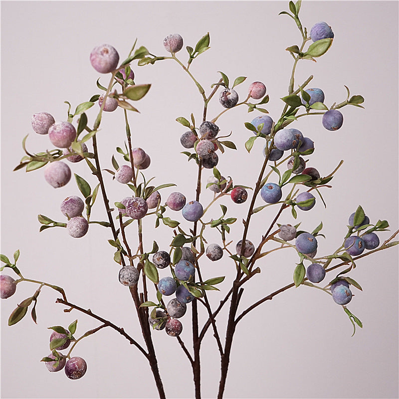 Whimsical Frosted Apple Branch, 28" Long Stem, Realistic Faux Fruit Spray for Vase Filler, DIY Wedding Decor, Home & Holiday Arrangements