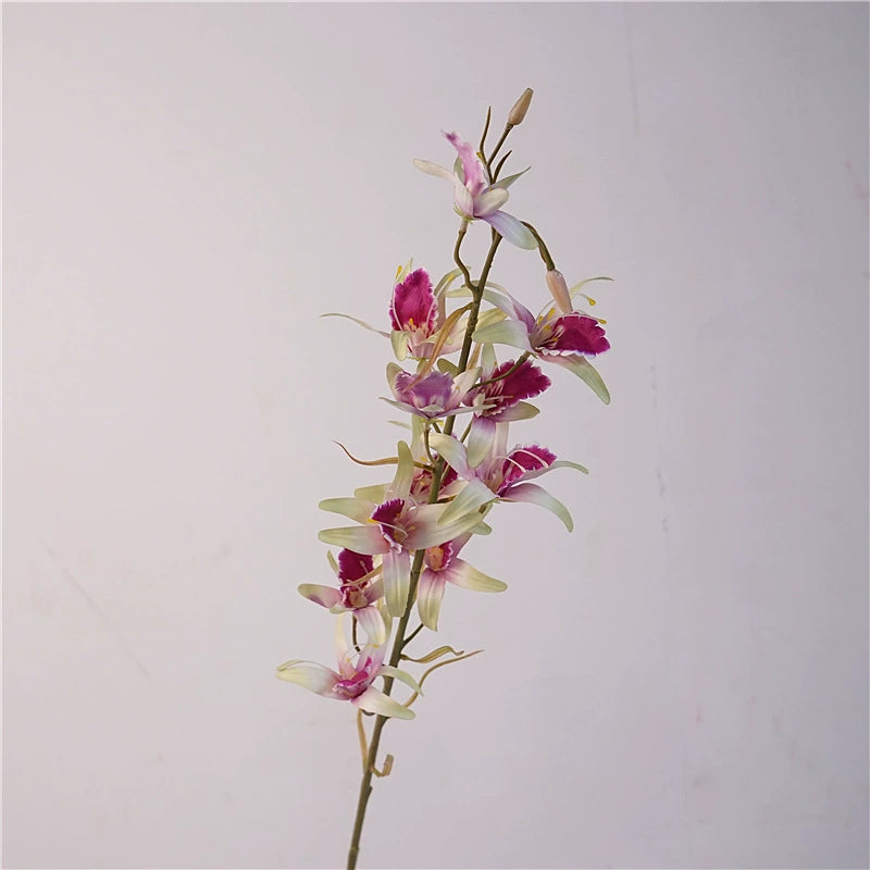 32" Real Touch Dendrobium Orchid Stem, 11 Large Blooms, Tall Lifelike White Orchid Spray for Wedding Centerpieces, Home Decor, DIY Floral Arrangements