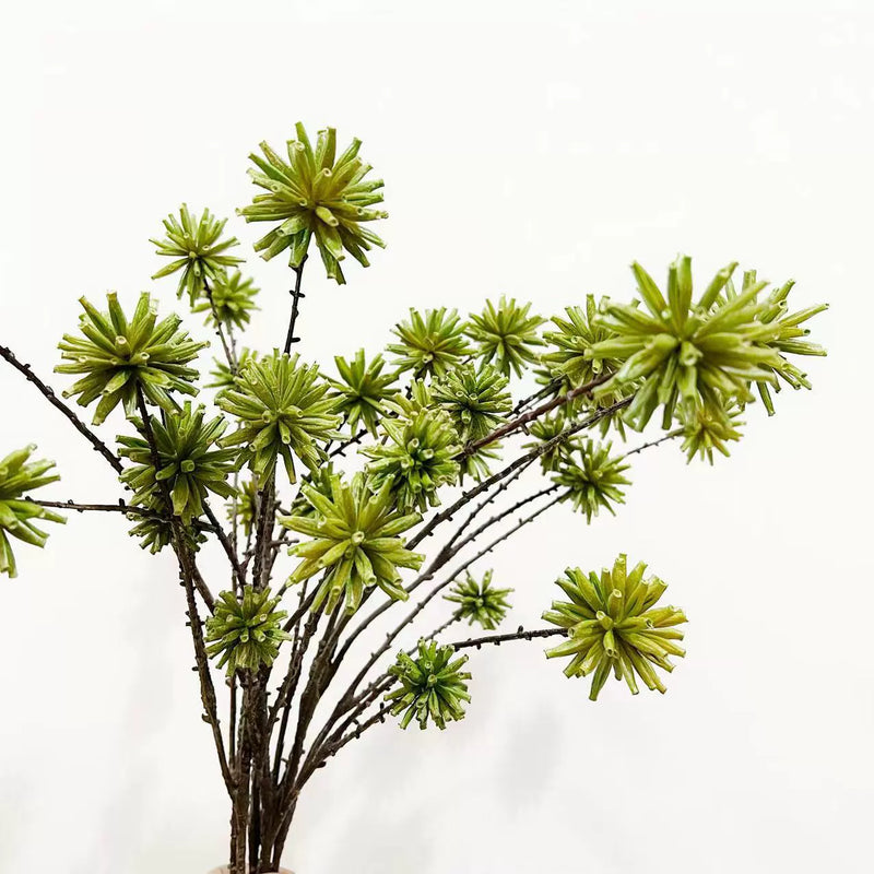 Faux Textured Pod Stem, 31" Realistic Botanical Branch, 6-Head Sculptural Filler for Modern Vase, Home Decor & DIY Wedding Arrangements