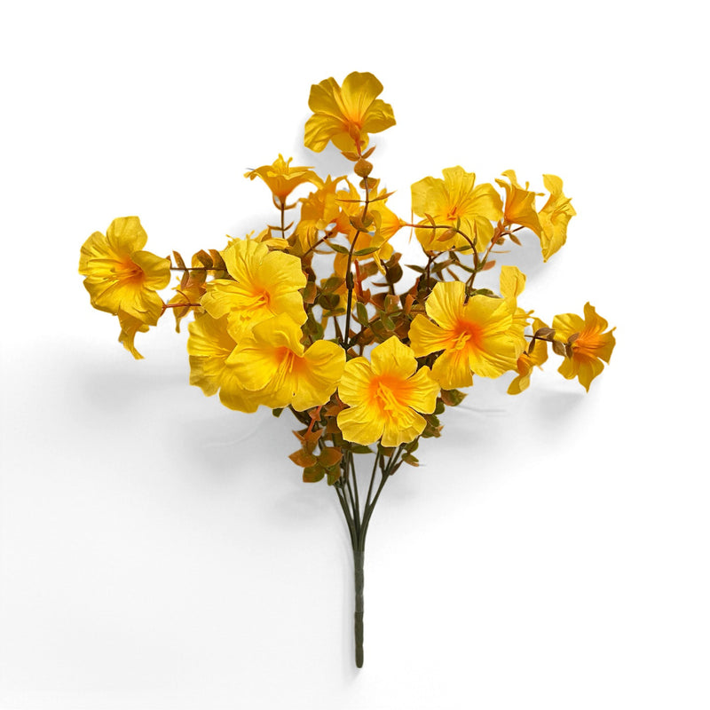 Faux Morning Glory Bouquet, Set of 2, 14" Artificial Autumn Flower Stems, Lifelike Fall Florals for Wedding Decor, Thanksgiving & Rustic Home Accents