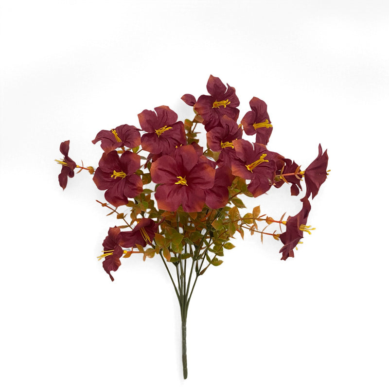Faux Morning Glory Bouquet, Set of 2, 14" Artificial Autumn Flower Stems, Lifelike Fall Florals for Wedding Decor, Thanksgiving & Rustic Home Accents