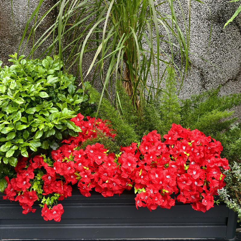 9-Pack UV Resistant Artificial Flowers, Bulk Lifelike Outdoor Faux Floral Bushes for Porch Planters, Window Box, Garden & DIY Wedding Decor