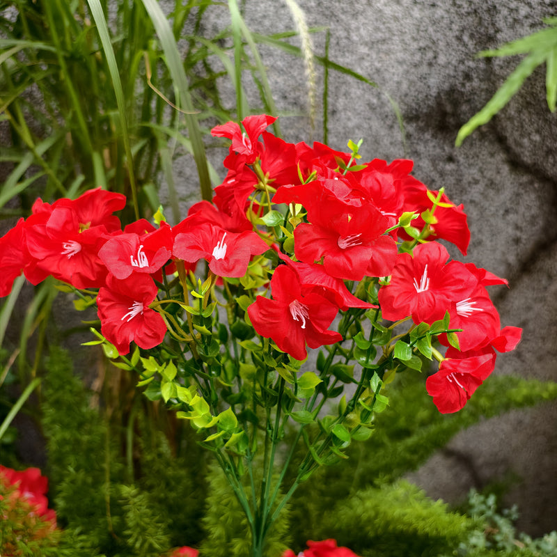 9-Pack UV Resistant Artificial Flowers, Bulk Lifelike Outdoor Faux Floral Bushes for Porch Planters, Window Box, Garden & DIY Wedding Decor