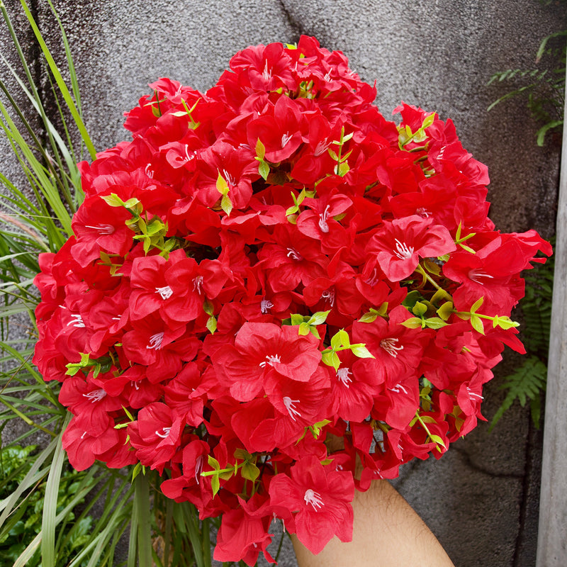 9-Pack UV Resistant Artificial Flowers, Bulk Lifelike Outdoor Faux Floral Bushes for Porch Planters, Window Box, Garden & DIY Wedding Decor