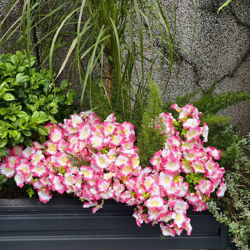 9-Pack UV Resistant Artificial Flowers, Bulk Lifelike Outdoor Faux Floral Bushes for Porch Planters, Window Box, Garden & DIY Wedding Decor