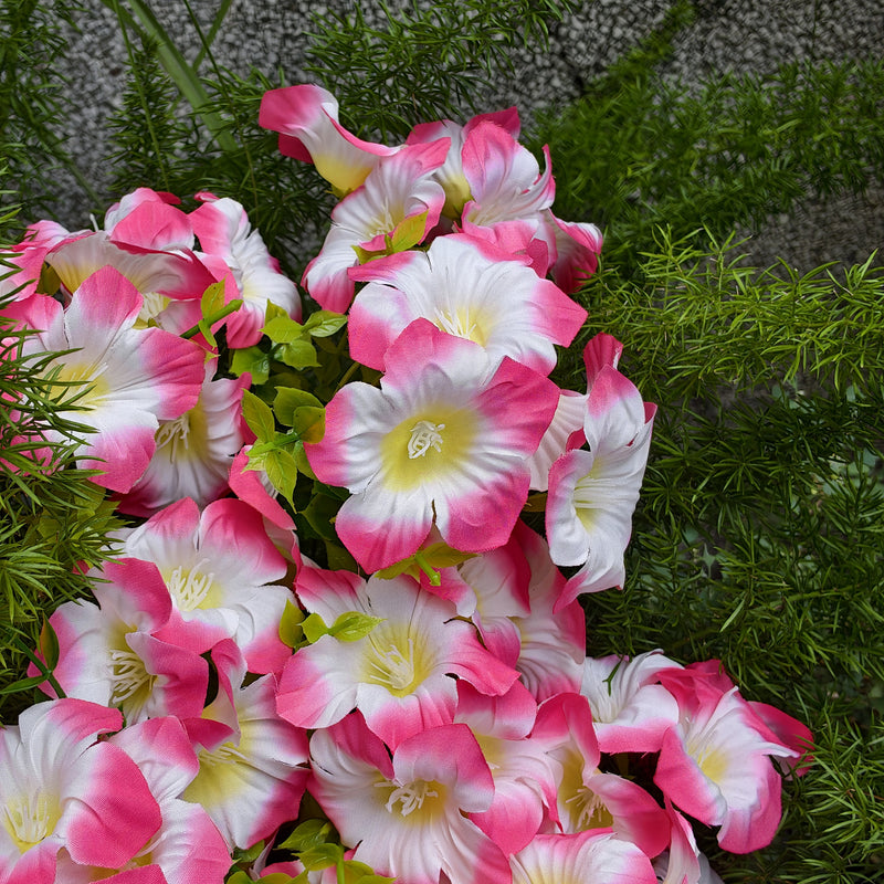 9-Pack UV Resistant Artificial Flowers, Bulk Lifelike Outdoor Faux Floral Bushes for Porch Planters, Window Box, Garden & DIY Wedding Decor