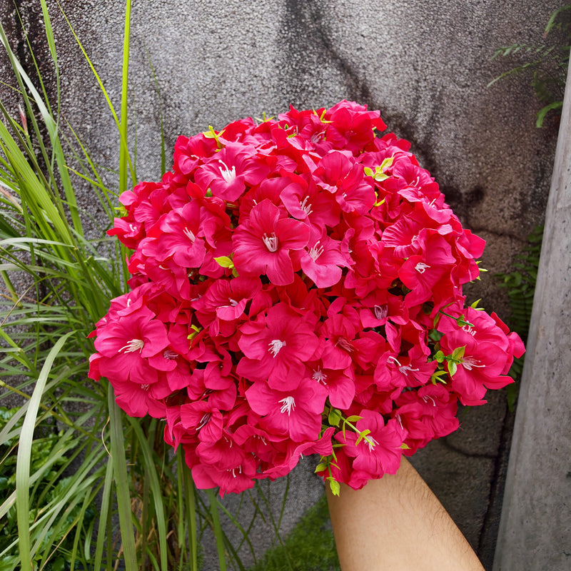 9-Pack UV Resistant Artificial Flowers, Bulk Lifelike Outdoor Faux Floral Bushes for Porch Planters, Window Box, Garden & DIY Wedding Decor