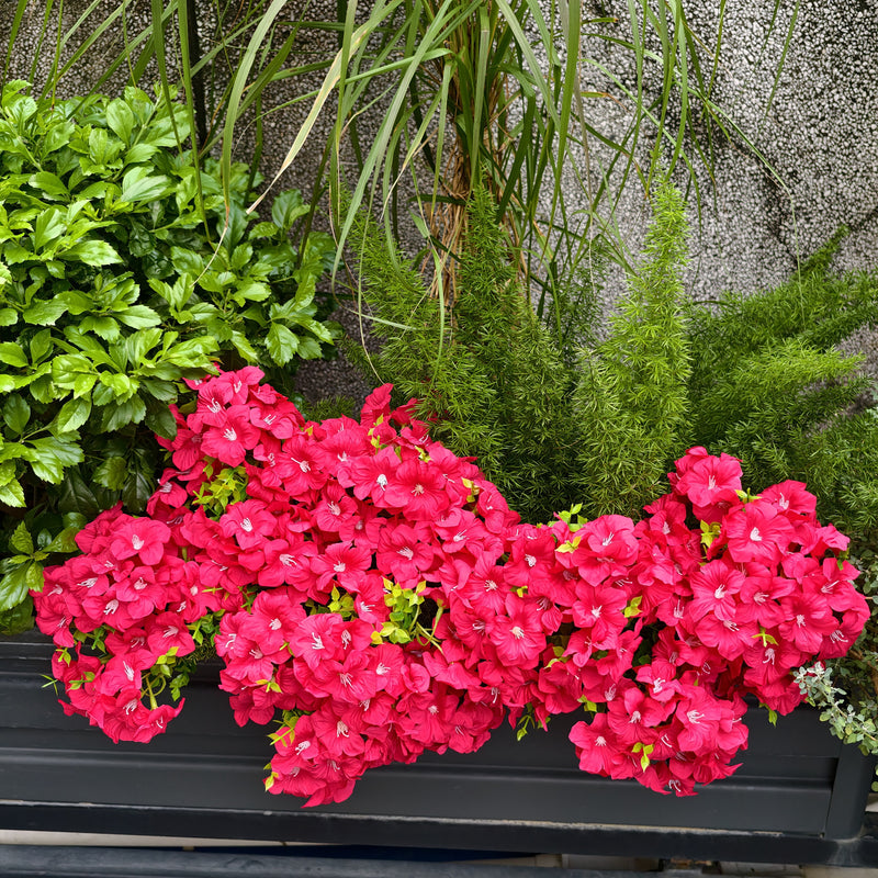 9-Pack UV Resistant Artificial Flowers, Bulk Lifelike Outdoor Faux Floral Bushes for Porch Planters, Window Box, Garden & DIY Wedding Decor