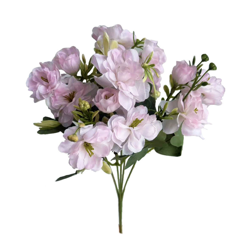 15" Faux Camellia Stem, Realistic Silk Flowers with 15 Blooms & Buds, Lifelike Artificial Floral for DIY Wedding Bouquets, Centerpieces, Home Decor