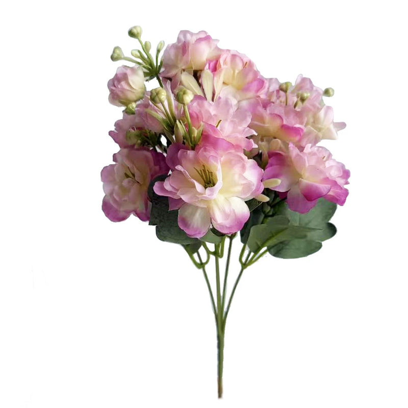15" Faux Camellia Stem, Realistic Silk Flowers with 15 Blooms & Buds, Lifelike Artificial Floral for DIY Wedding Bouquets, Centerpieces, Home Decor