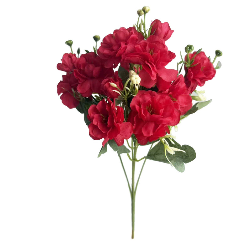 15" Faux Camellia Stem, Realistic Silk Flowers with 15 Blooms & Buds, Lifelike Artificial Floral for DIY Wedding Bouquets, Centerpieces, Home Decor