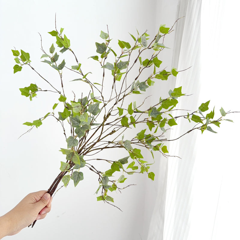 Lifelike Faux Ivy Stem, 23" Realistic Greenery Branch in Earthy Tones, for Wedding Bouquets, Vase Filler & DIY Home Decor