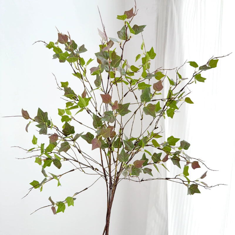Lifelike Faux Ivy Stem, 23" Realistic Greenery Branch in Earthy Tones, for Wedding Bouquets, Vase Filler & DIY Home Decor