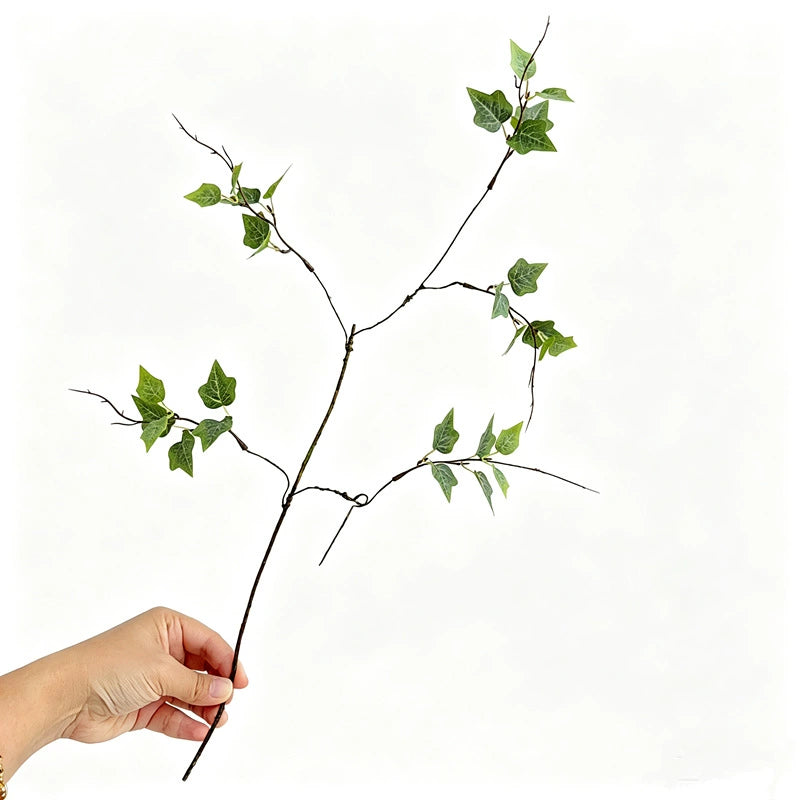 Lifelike Faux Ivy Stem, 23" Realistic Greenery Branch in Earthy Tones, for Wedding Bouquets, Vase Filler & DIY Home Decor