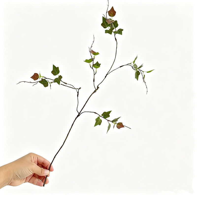 Lifelike Faux Ivy Stem, 23" Realistic Greenery Branch in Earthy Tones, for Wedding Bouquets, Vase Filler & DIY Home Decor
