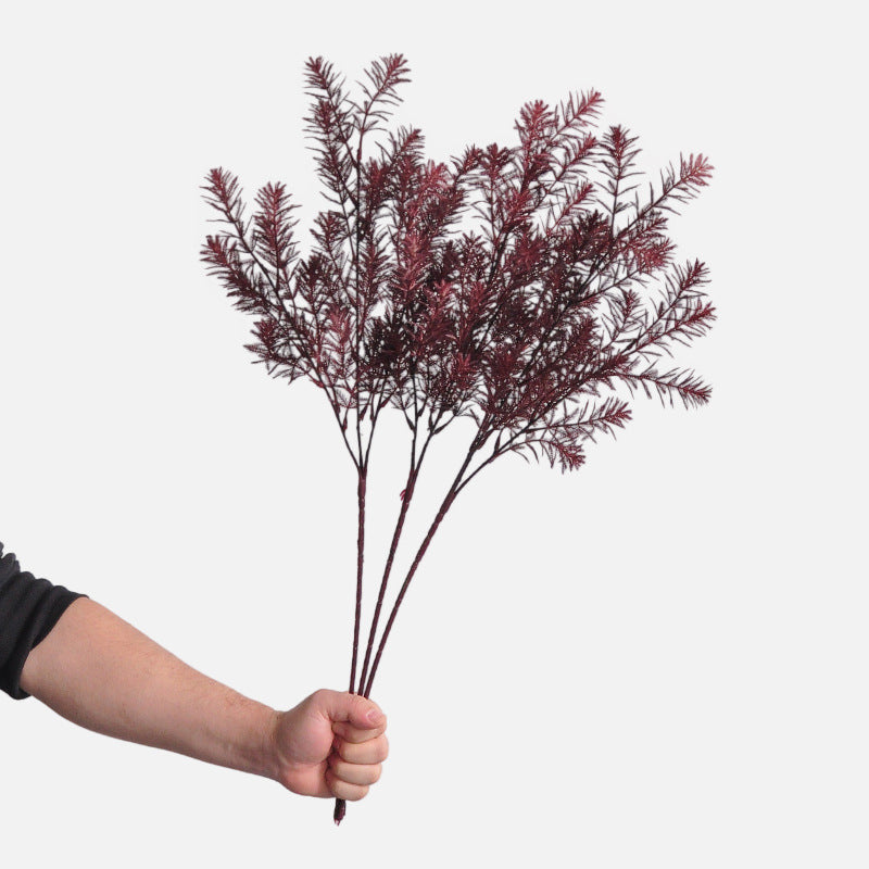 Faux Autumn Norfolk Pine Branch, 27", Incredibly Realistic Artificial Stem for DIY Wedding Backdrops, Fall Home Decor & Vase Filler