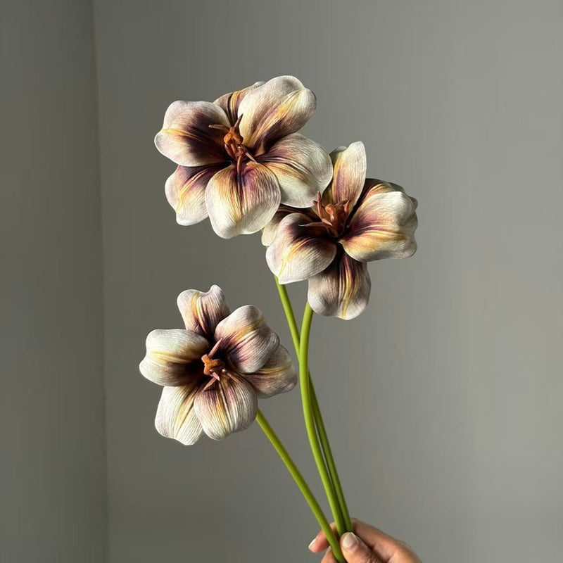 3-Stem Realistic Open Tulip Bunch, 20" Long Stem Large 5" Blooms, Lifelike Faux Flowers for Wedding Bouquets, Centerpieces, Home Decor
